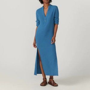 BIRD & KNOLL cotton flowy dress with belt and leg slit